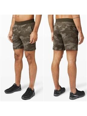 Lululemon T.H.E. Short 7" Mesh Linerless Camo Green Men's XXL